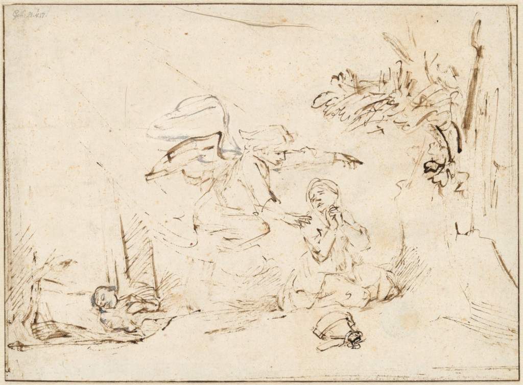 Rembrandt Harmensz. van Rijn: The Angel Appears to Hagar
