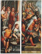 click for a larger version Pieter Aertsen: Adoration of the Magi - Presentation in the Temple