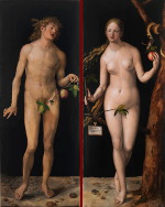click for a larger version Albrecht Dürer: Adam and Eve (1507)