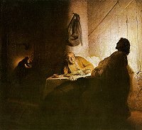 click for a larger version Rembrandt Harmensz. van Rijn: Supper at Emmaus (1628)