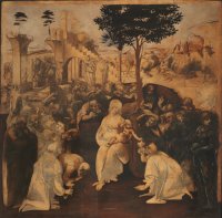 click for a larger version Leonardo da Vinci: The Adoration of the Magi