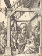 click for a larger version Albrecht Dürer: The Adoration of the Magi (engraving)