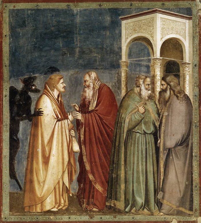 judas betrays jesus painting