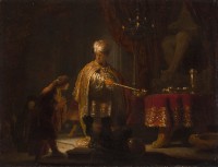 Rembrandt Harmensz. van Rijn: Daniel and Cyrus Before the Idol Bel