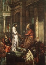 Pilate washes his hands in innocence.