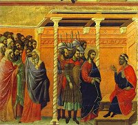 Duccio di Buoninsegna: Christ before Pilate